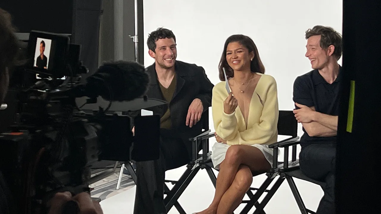 Zendaya, Josh O'Connor and Mike Faist on the Challengers day