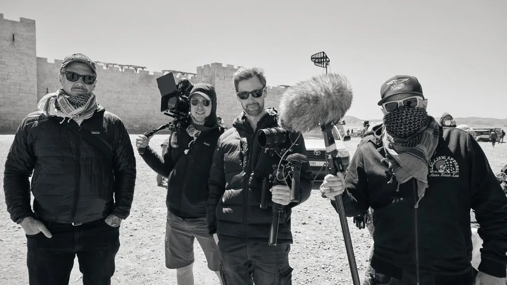 The crew on location for The Wheel of Time