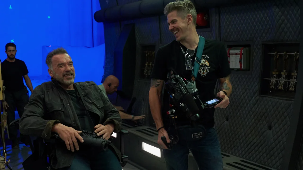 Matt Bell with Arnold Schwarzenegger on Terminator: Dark Fate